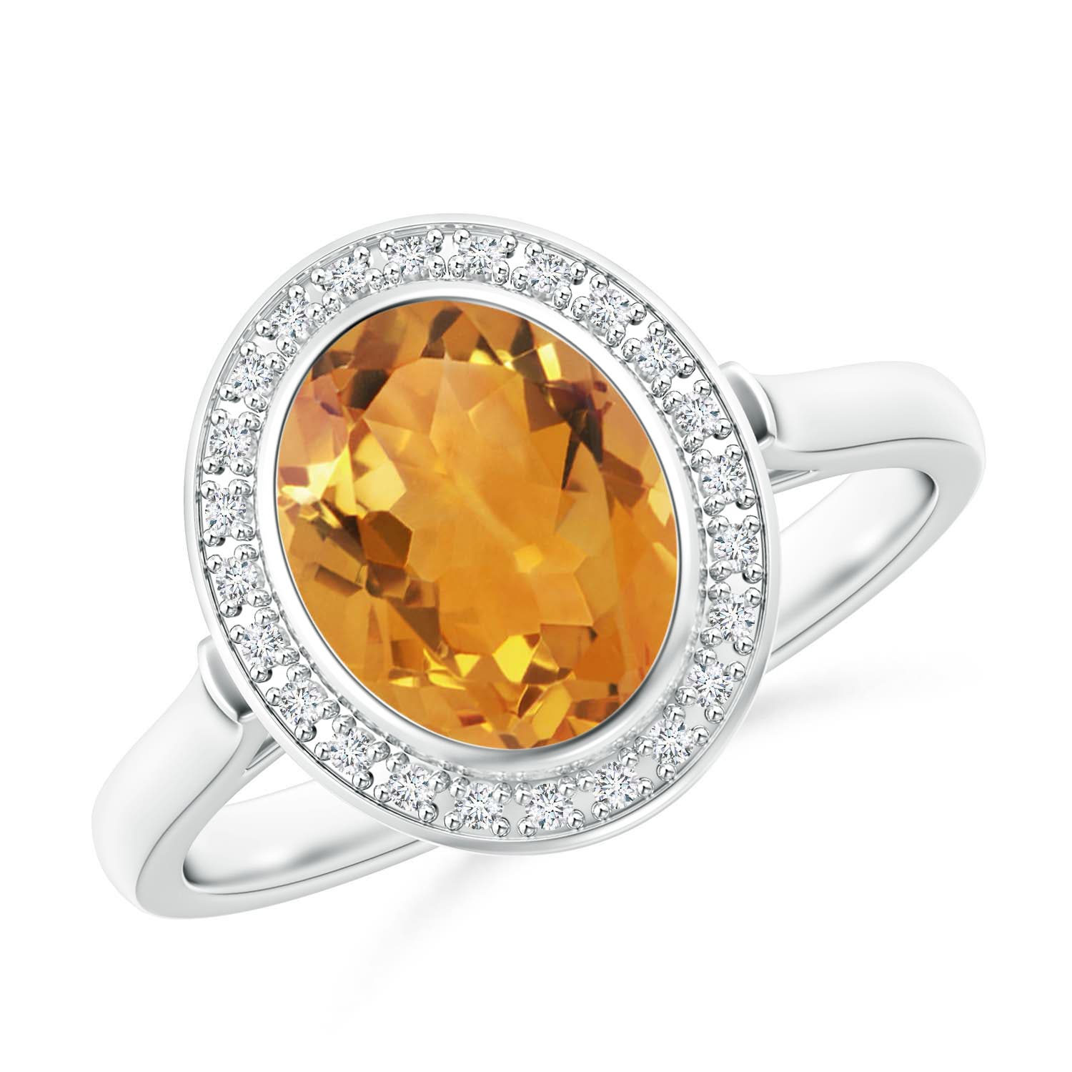 AA - Citrine / 1.75 CT / 14 KT White Gold