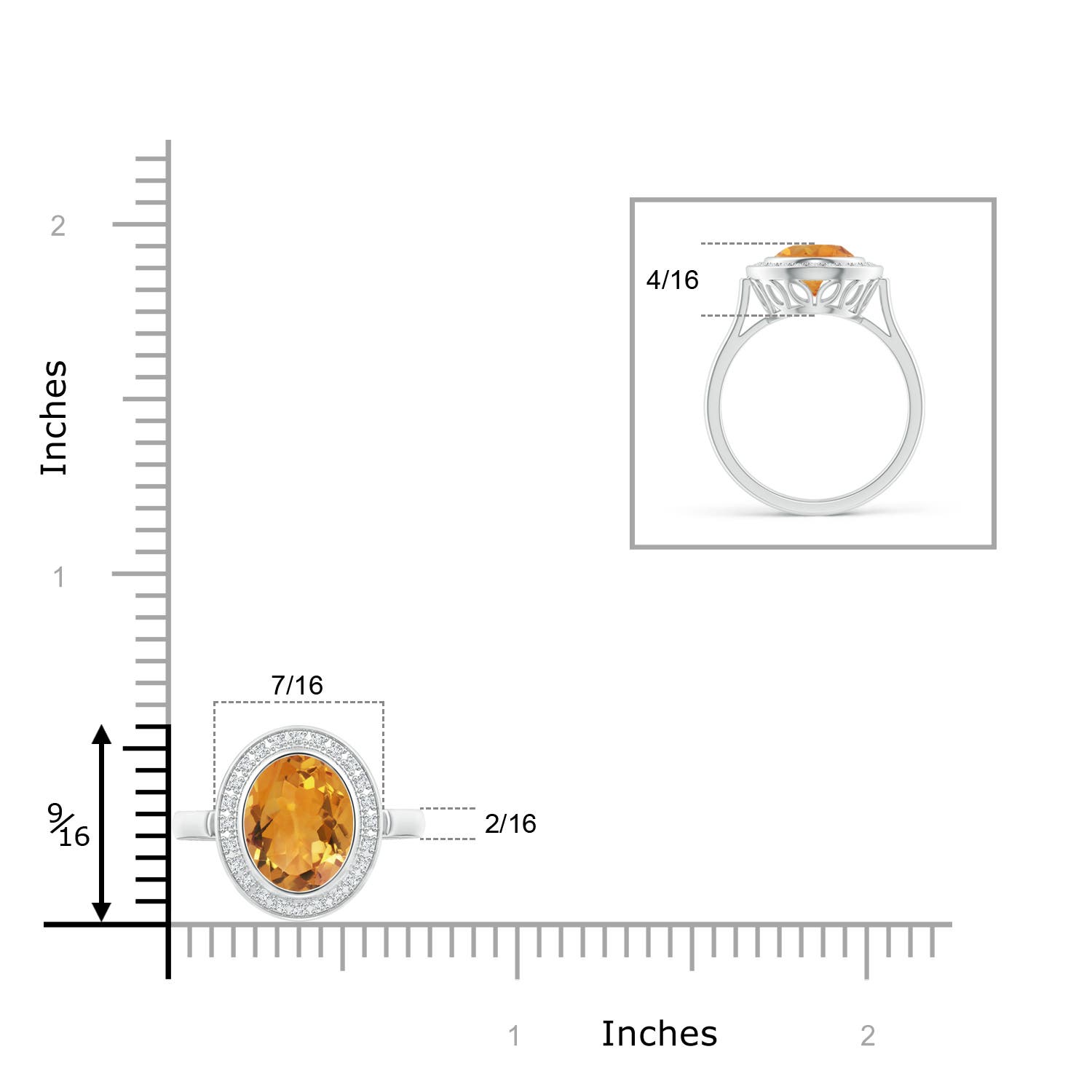 AA - Citrine / 1.75 CT / 14 KT White Gold