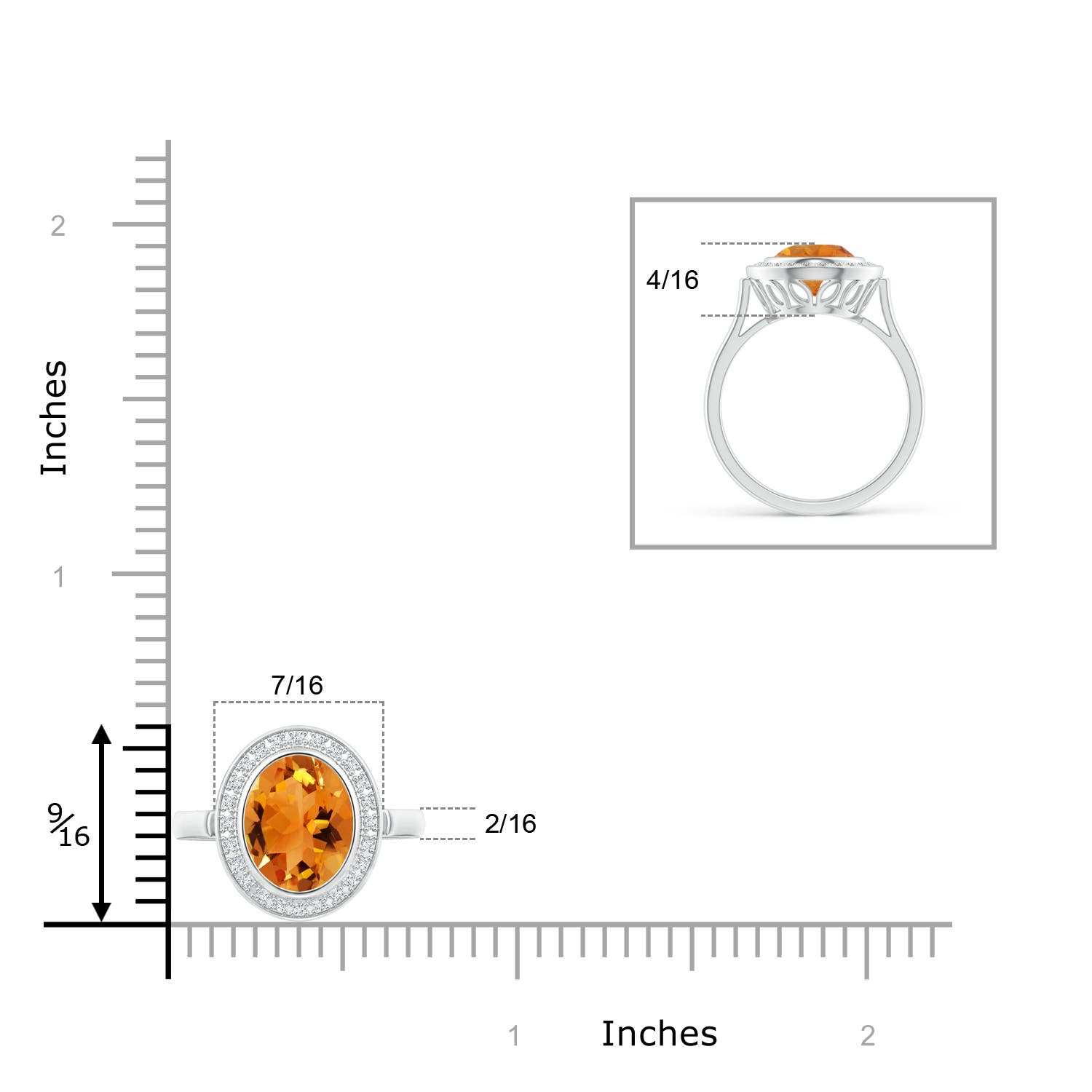 AAA - Citrine / 1.75 CT / 14 KT White Gold