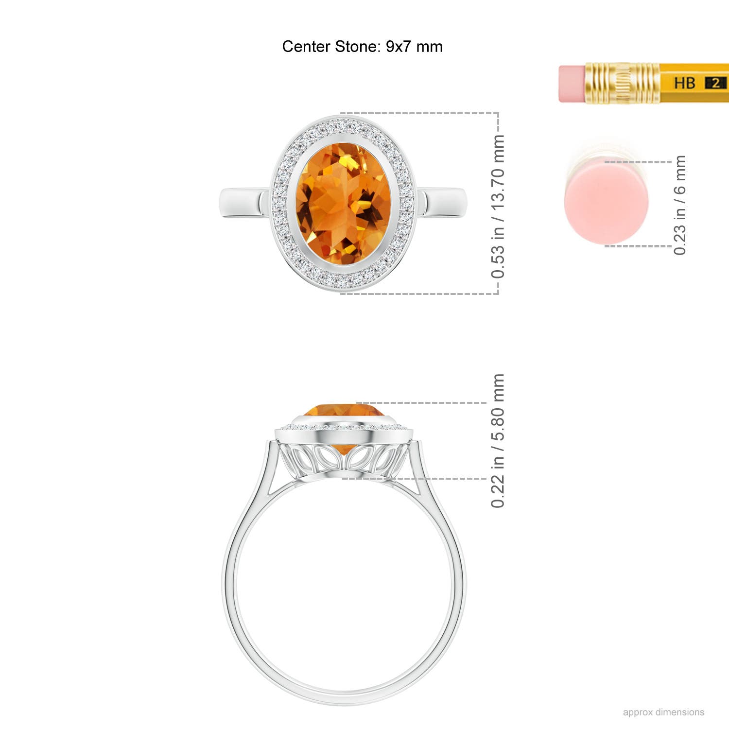 AAA - Citrine / 1.75 CT / 14 KT White Gold