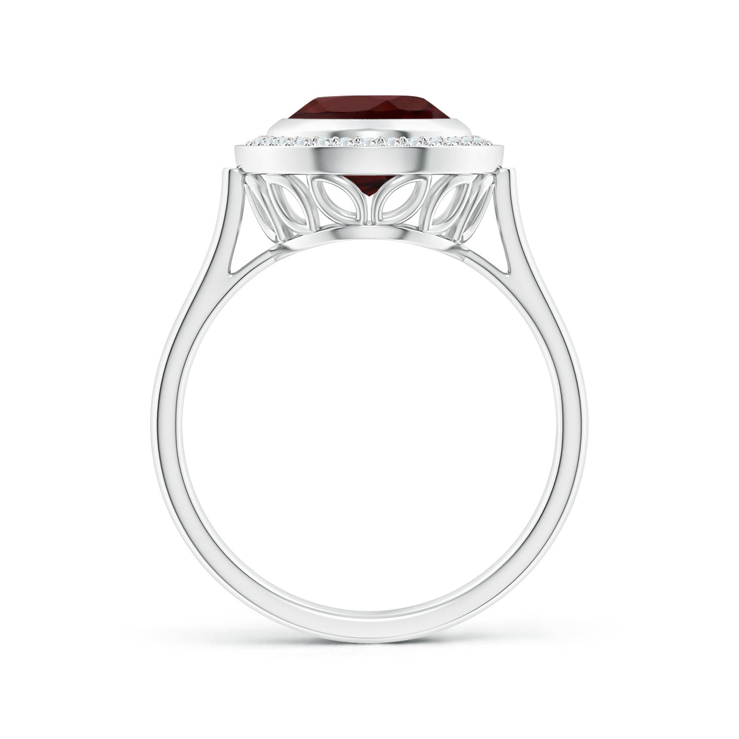 AA - Garnet / 3.11 CT / 14 KT White Gold