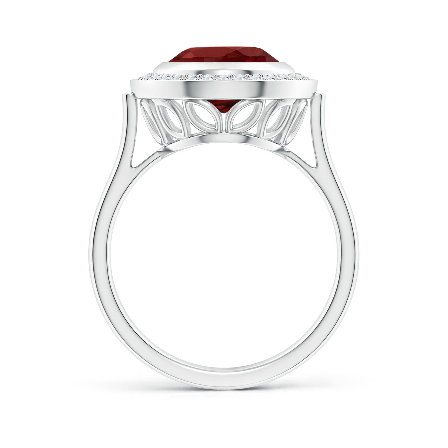 AAAA - Garnet / 4.39 CT / 14 KT White Gold