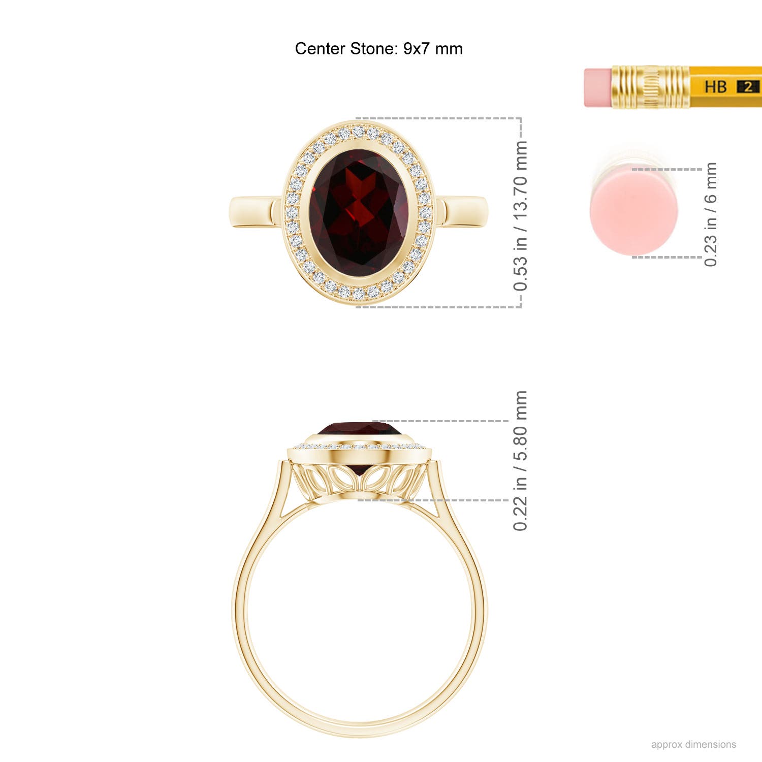 A - Garnet / 2.1 CT / 14 KT Yellow Gold