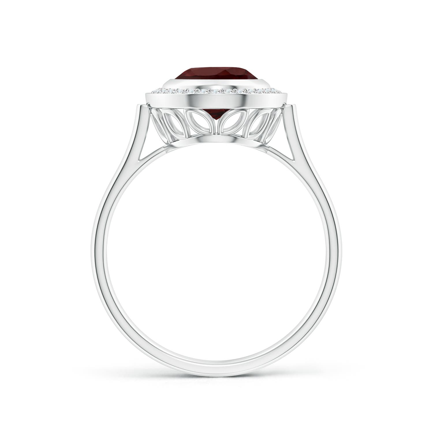 AA - Garnet / 2.1 CT / 14 KT White Gold