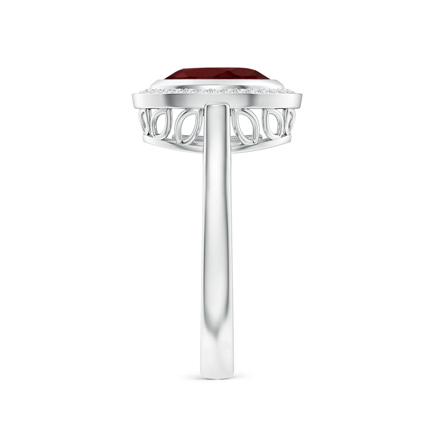 AAA - Garnet / 2.1 CT / 14 KT White Gold