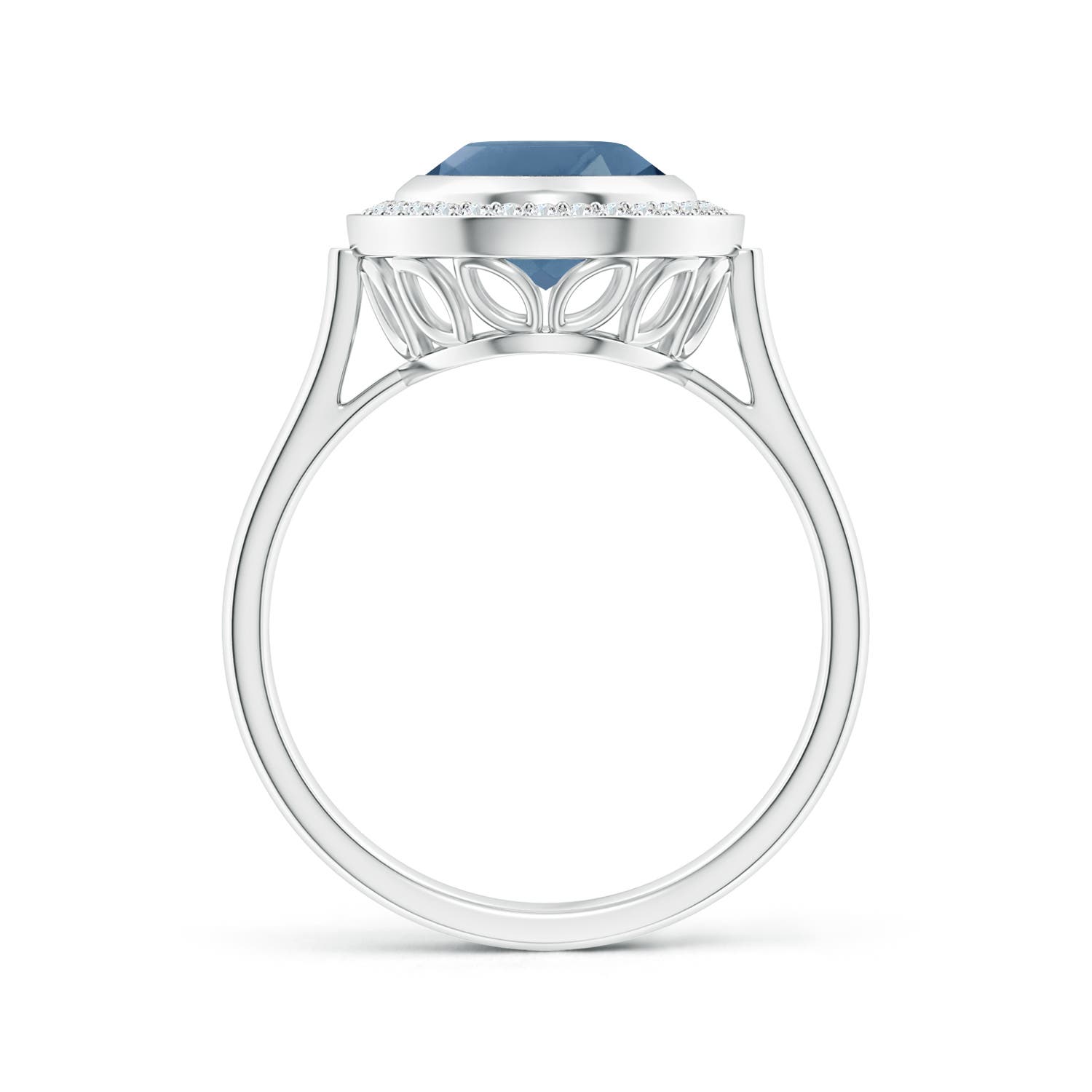 A - London Blue Topaz / 3.41 CT / 14 KT White Gold