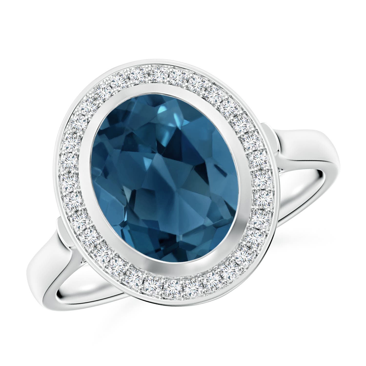 AA - London Blue Topaz / 3.41 CT / 14 KT White Gold