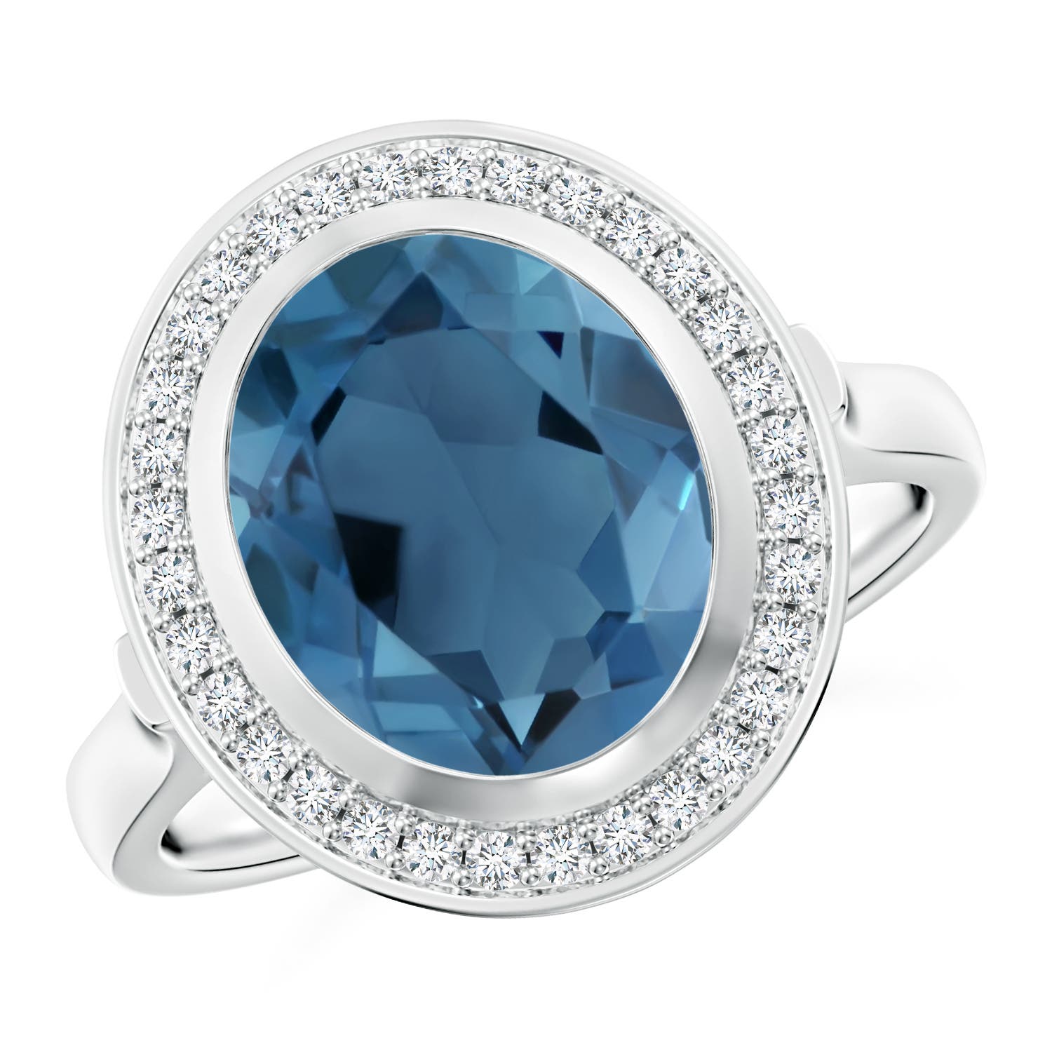 A - London Blue Topaz / 4.89 CT / 14 KT White Gold