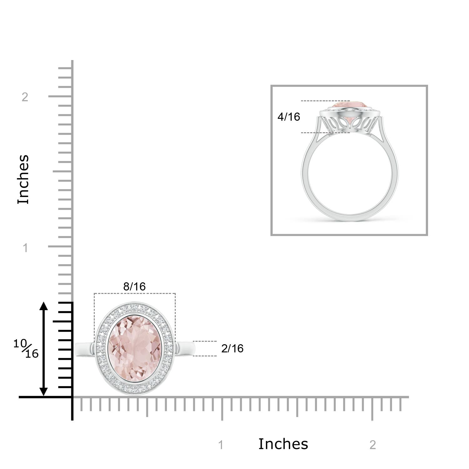 A - Morganite / 2.66 CT / 14 KT White Gold