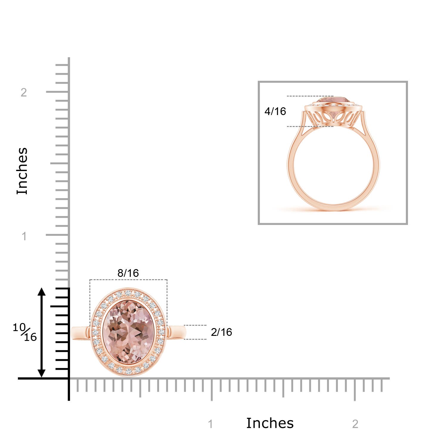 AAAA - Morganite / 2.66 CT / 14 KT Rose Gold