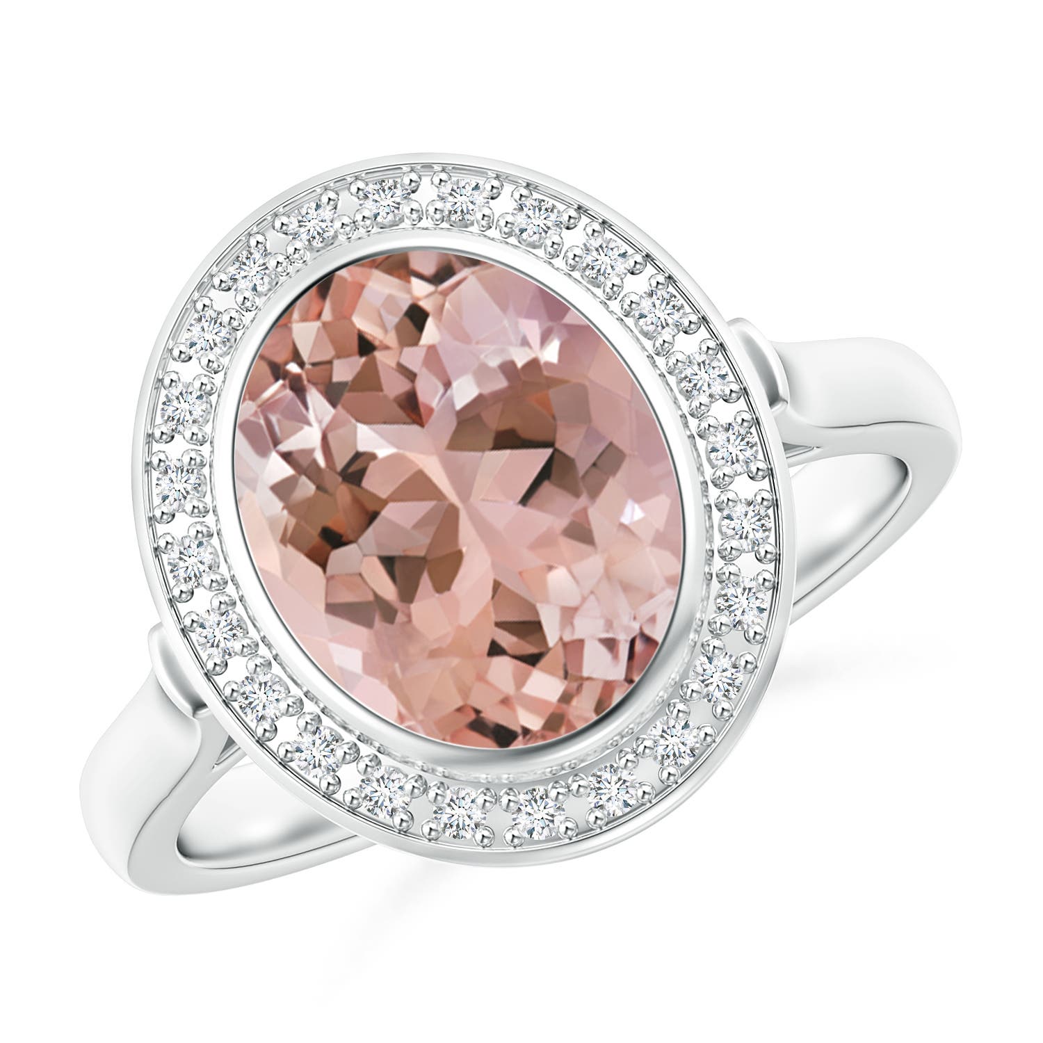 AAAA - Morganite / 2.66 CT / 14 KT White Gold