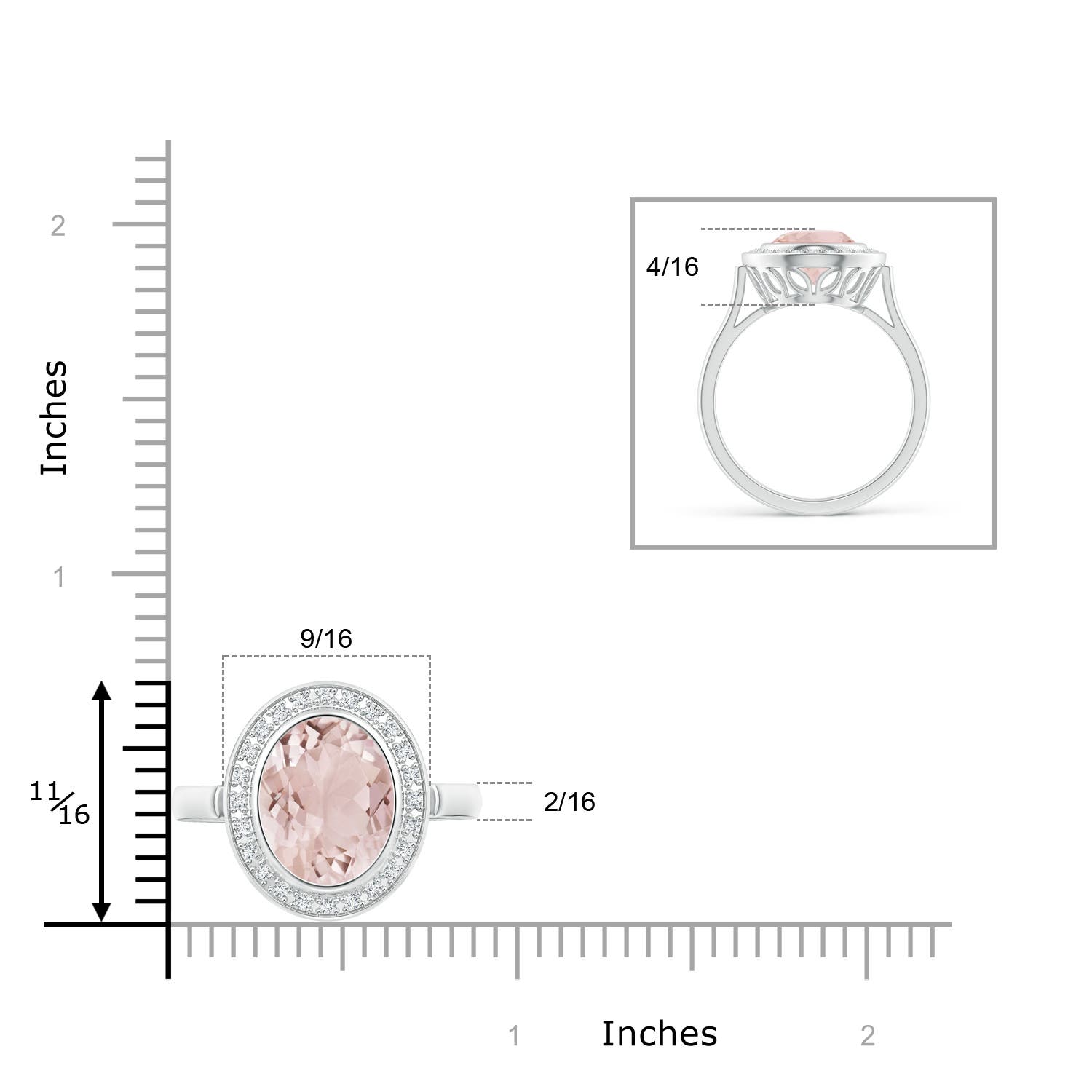 A - Morganite / 3.64 CT / 14 KT White Gold