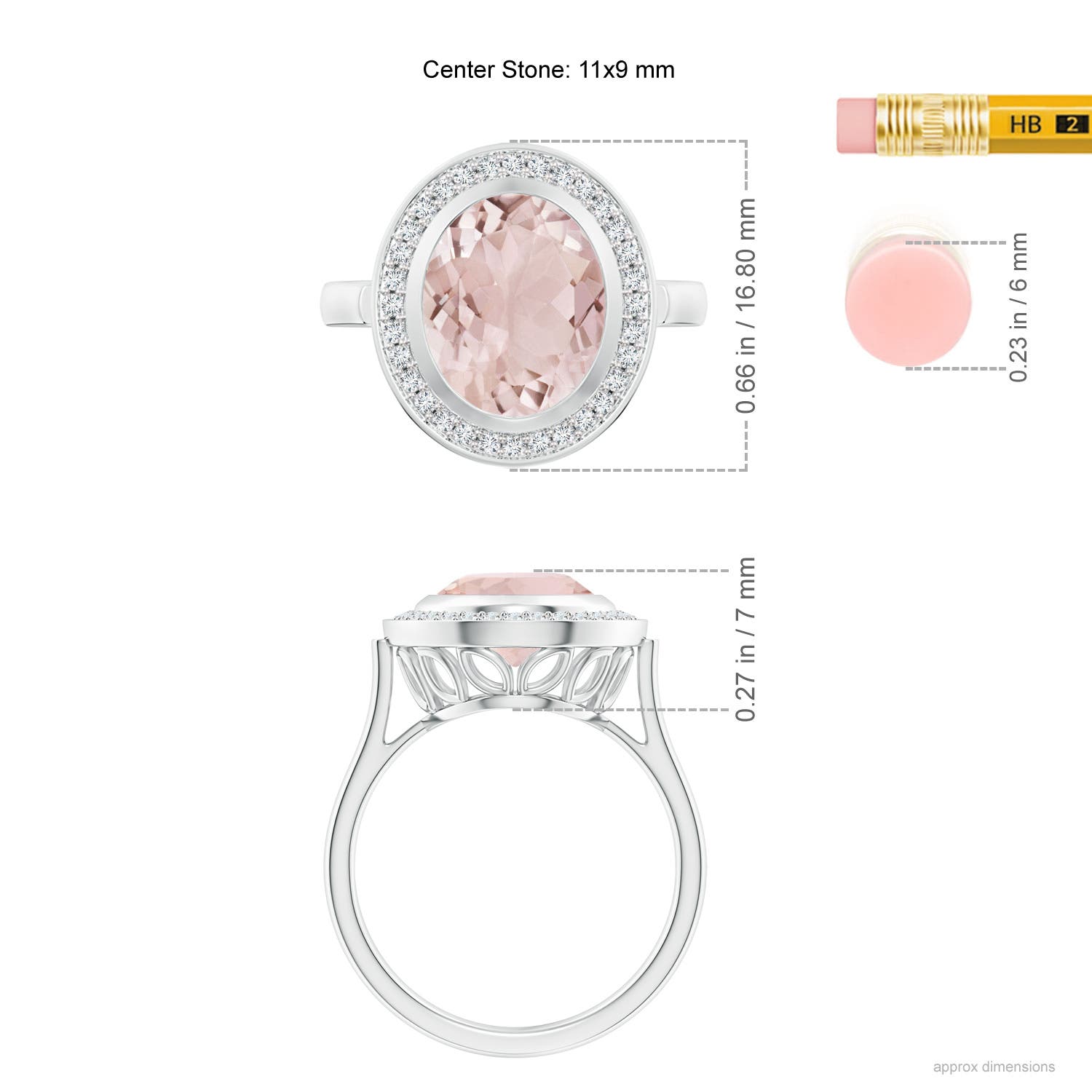 A - Morganite / 3.64 CT / 14 KT White Gold