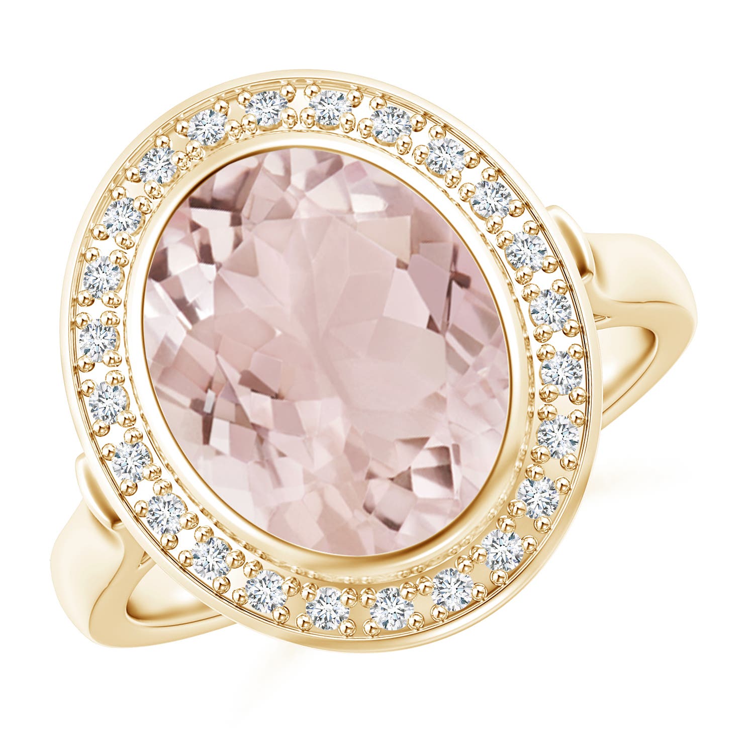 A - Morganite / 3.64 CT / 14 KT Yellow Gold