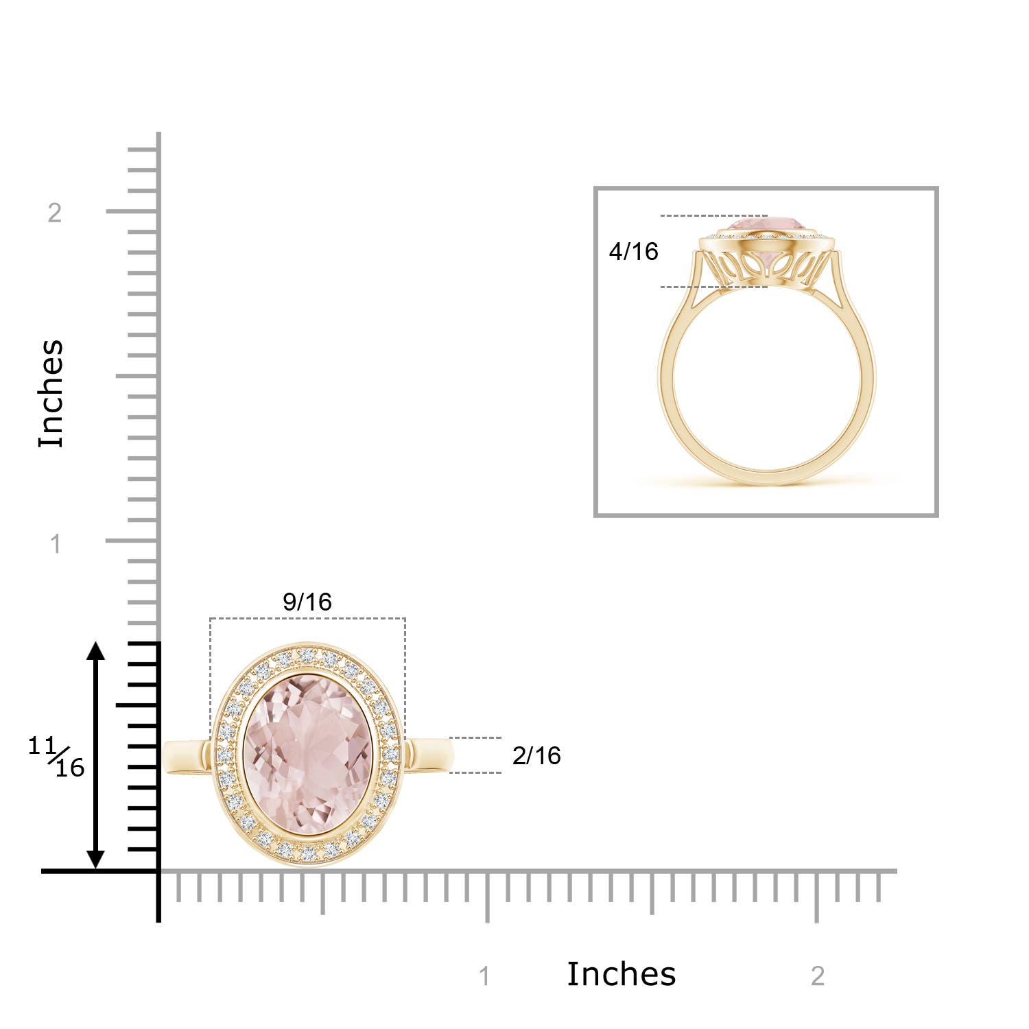 A - Morganite / 3.64 CT / 14 KT Yellow Gold