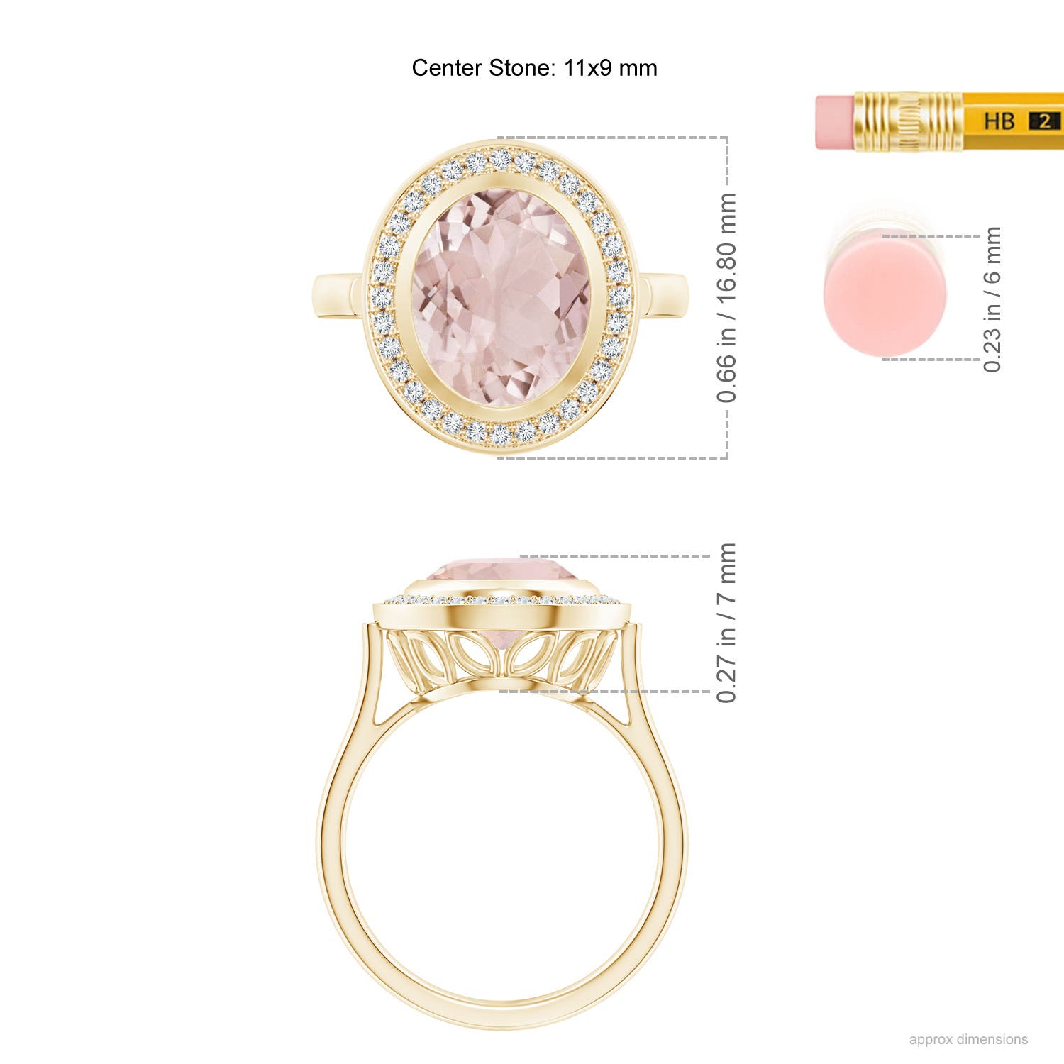 A - Morganite / 3.64 CT / 14 KT Yellow Gold