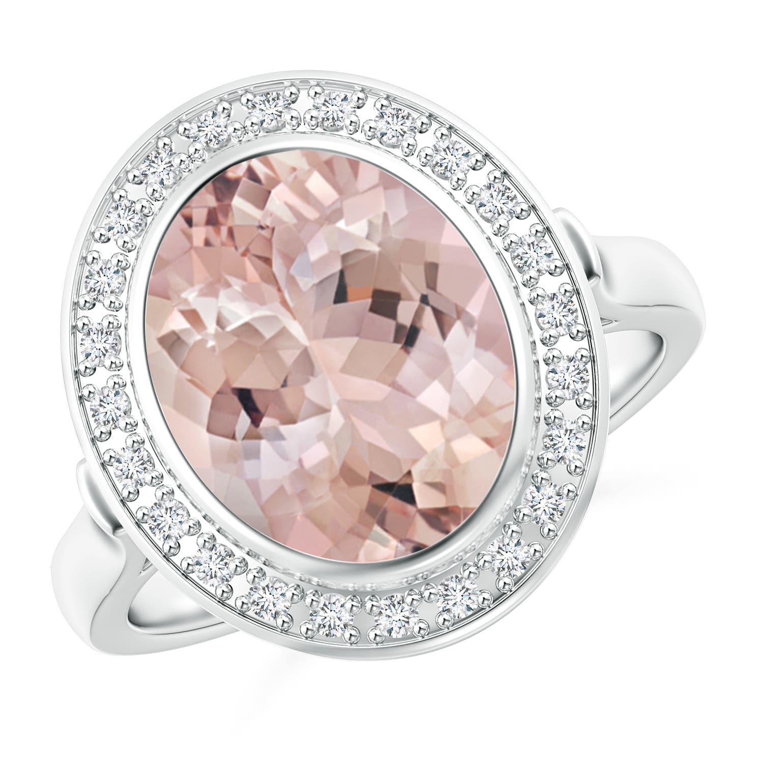 AA - Morganite / 3.64 CT / 14 KT White Gold