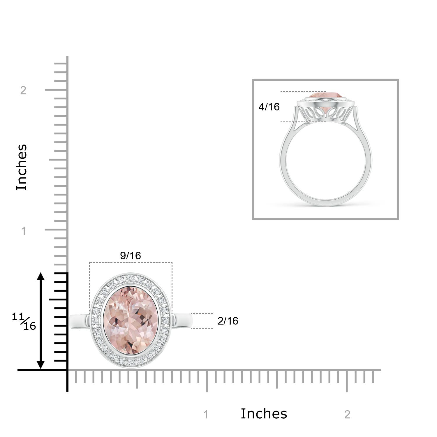 AA - Morganite / 3.64 CT / 14 KT White Gold