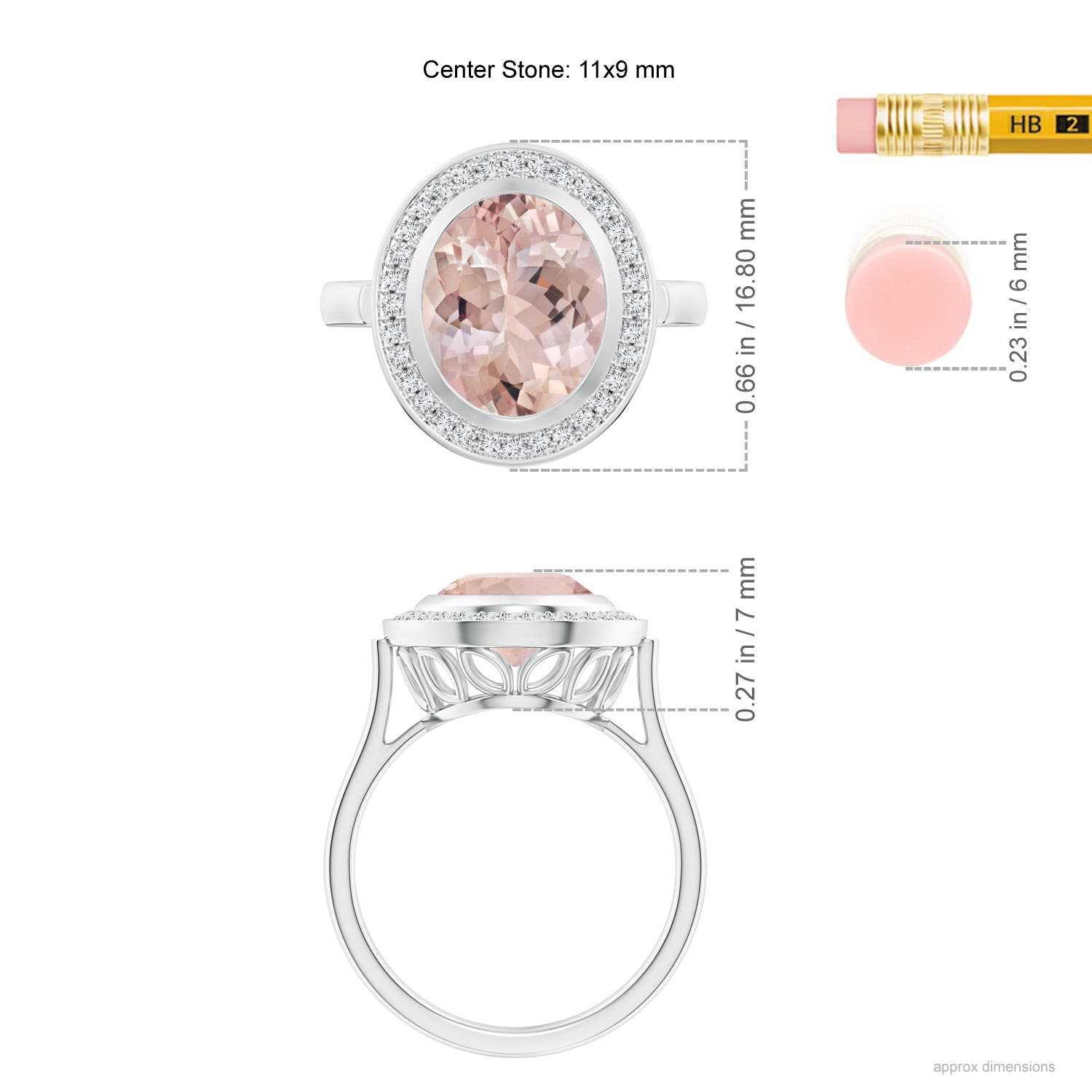 AA - Morganite / 3.64 CT / 14 KT White Gold