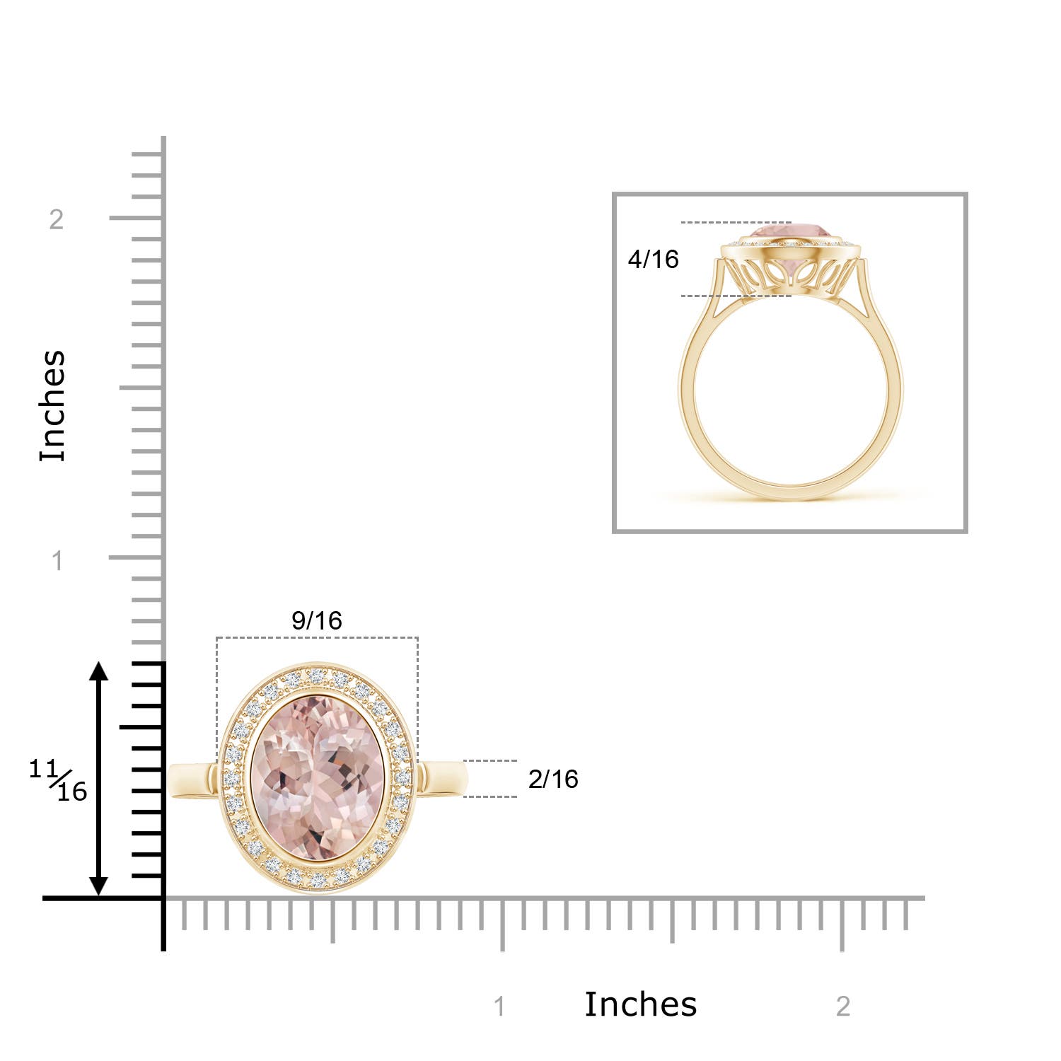 AA - Morganite / 3.64 CT / 14 KT Yellow Gold