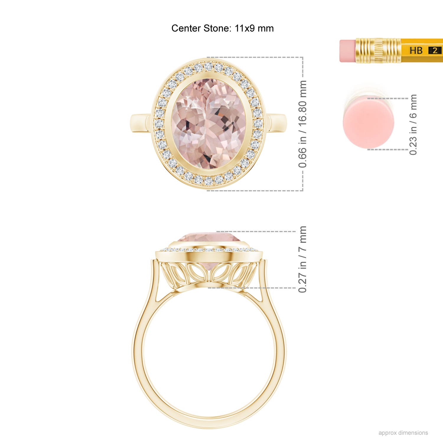 AA - Morganite / 3.64 CT / 14 KT Yellow Gold