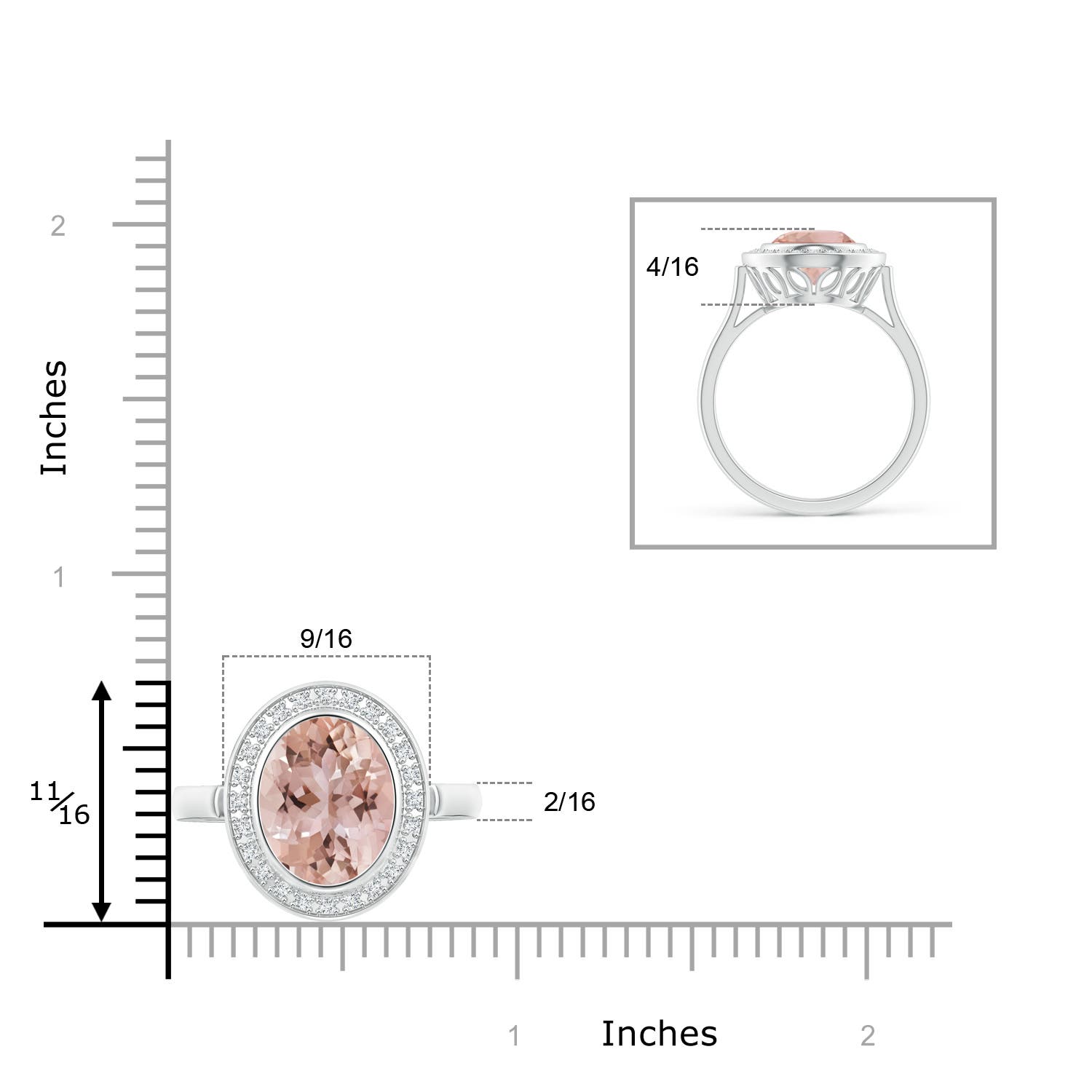 AAA - Morganite / 3.64 CT / 14 KT White Gold