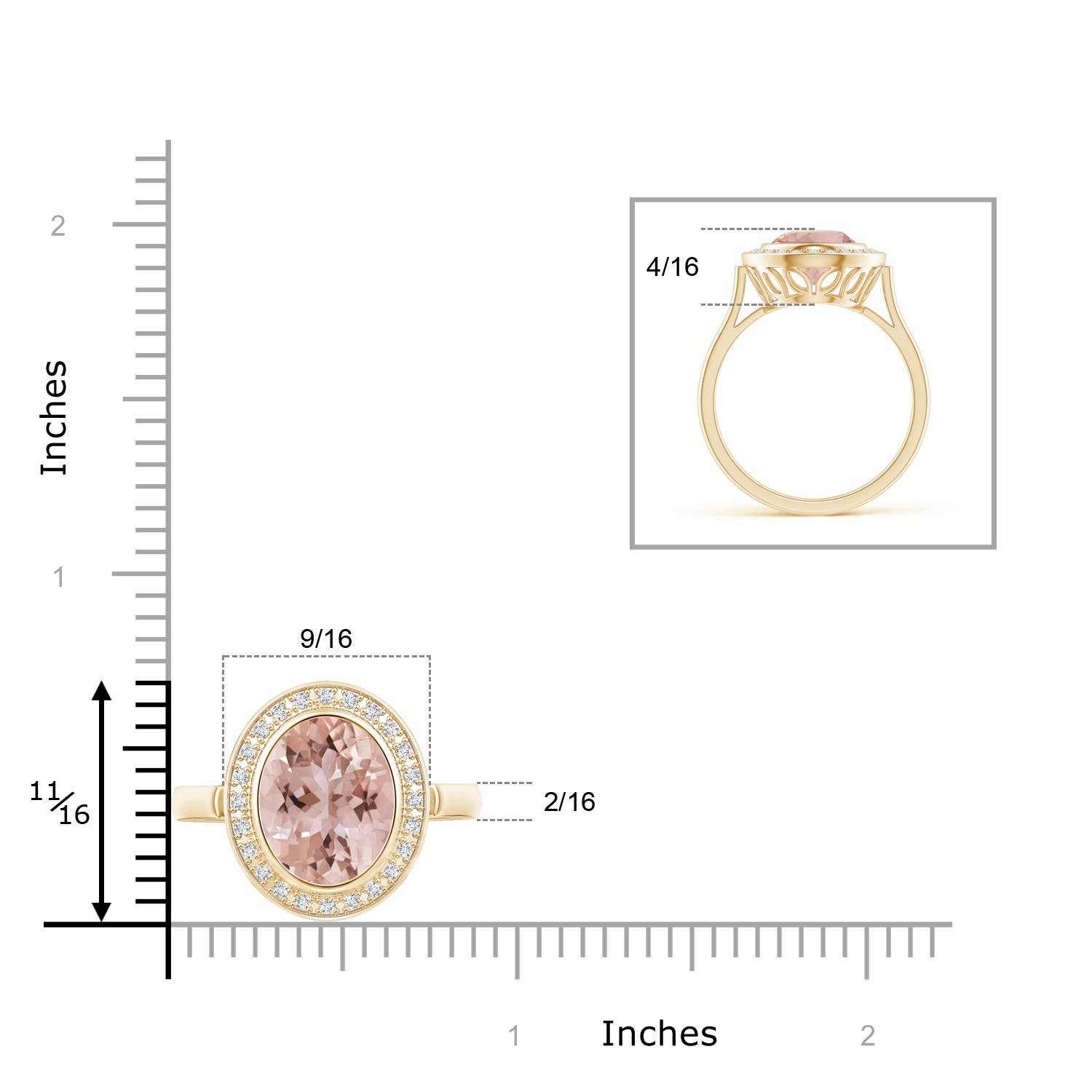 AAA - Morganite / 3.64 CT / 14 KT Yellow Gold