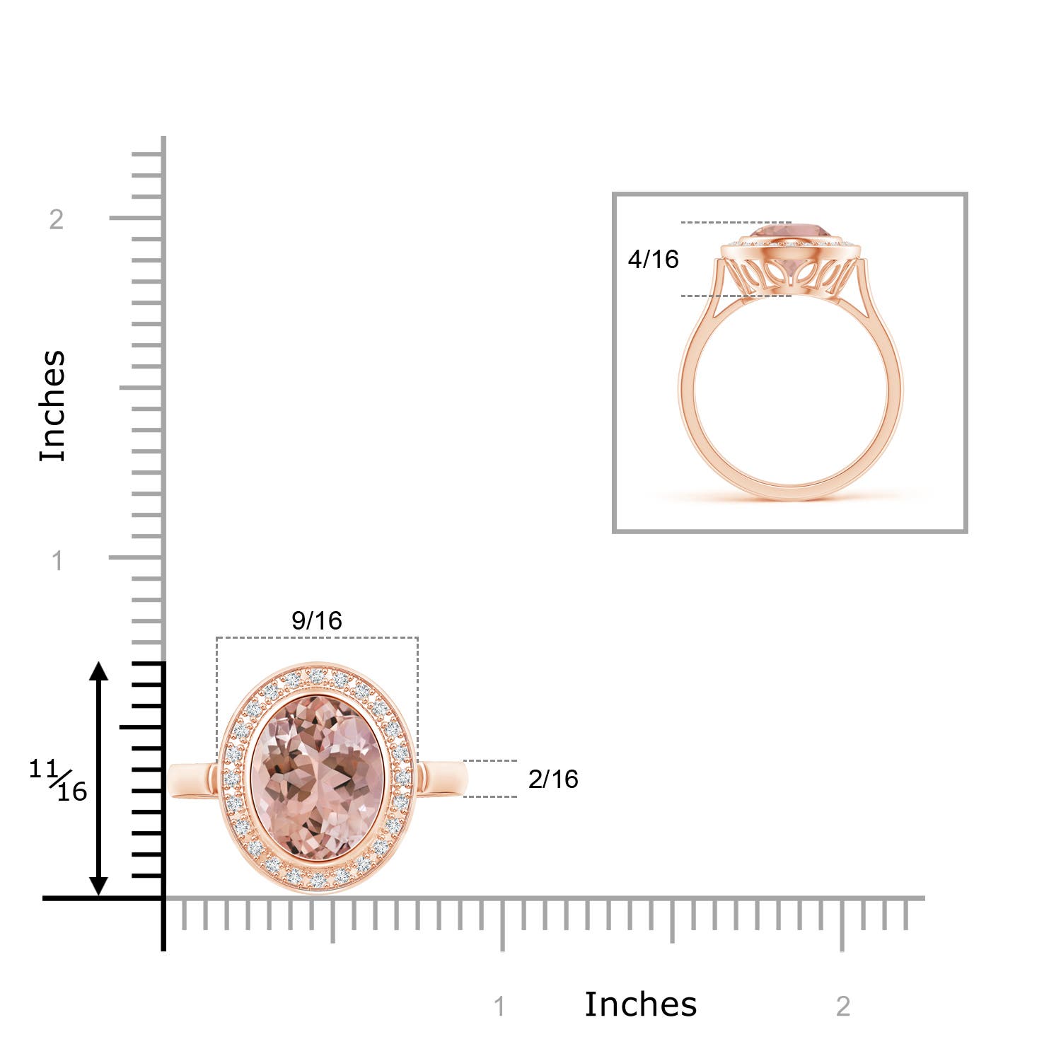 AAAA - Morganite / 3.64 CT / 14 KT Rose Gold