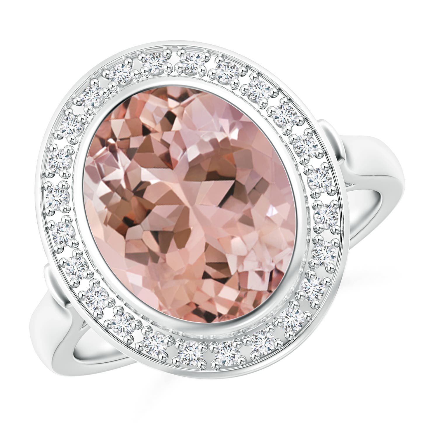 AAAA - Morganite / 3.64 CT / 14 KT White Gold