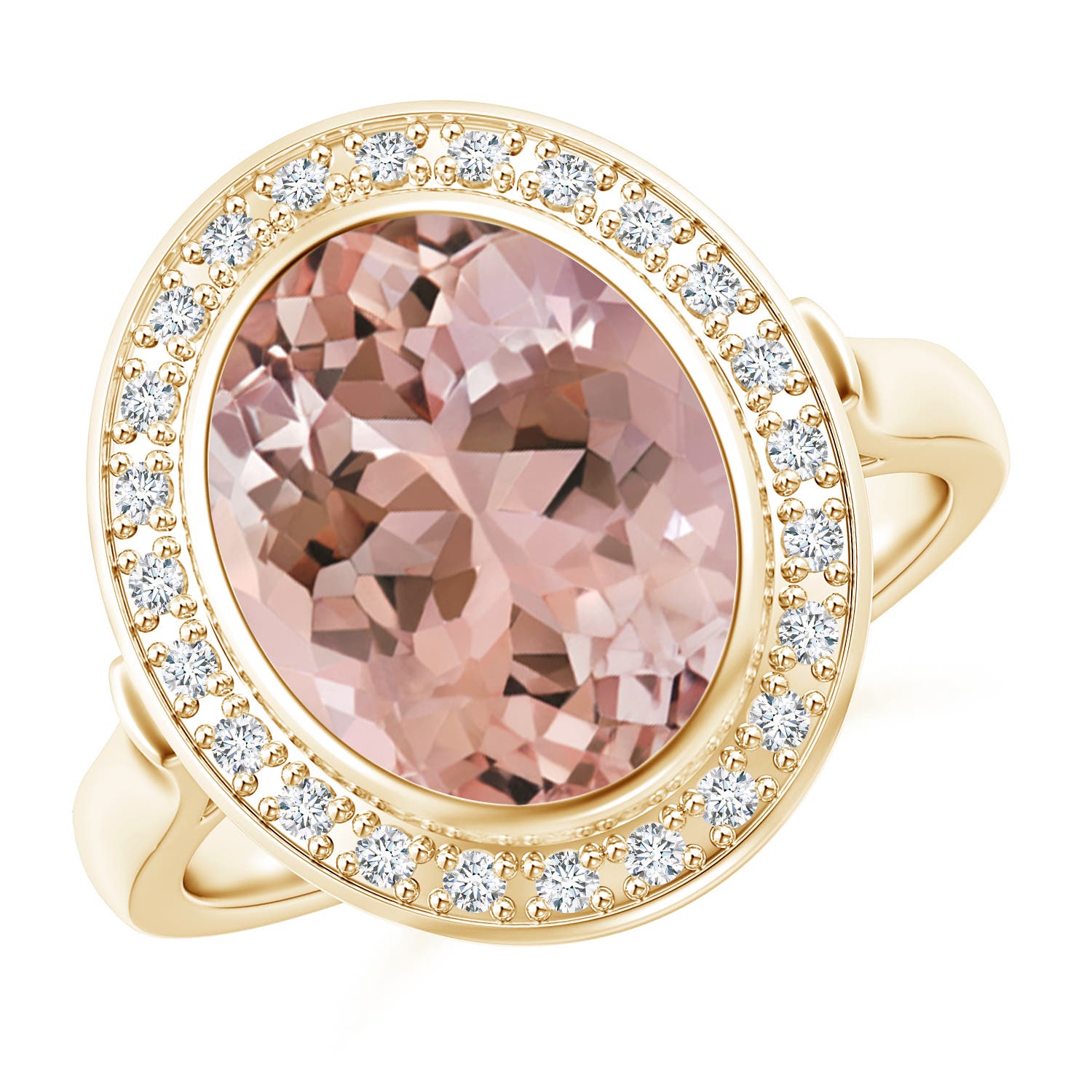 AAAA - Morganite / 3.64 CT / 14 KT Yellow Gold