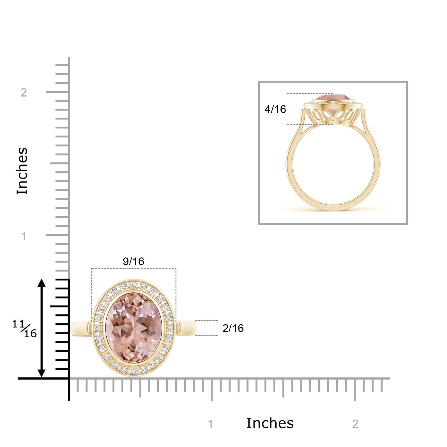 AAAA - Morganite / 3.64 CT / 14 KT Yellow Gold