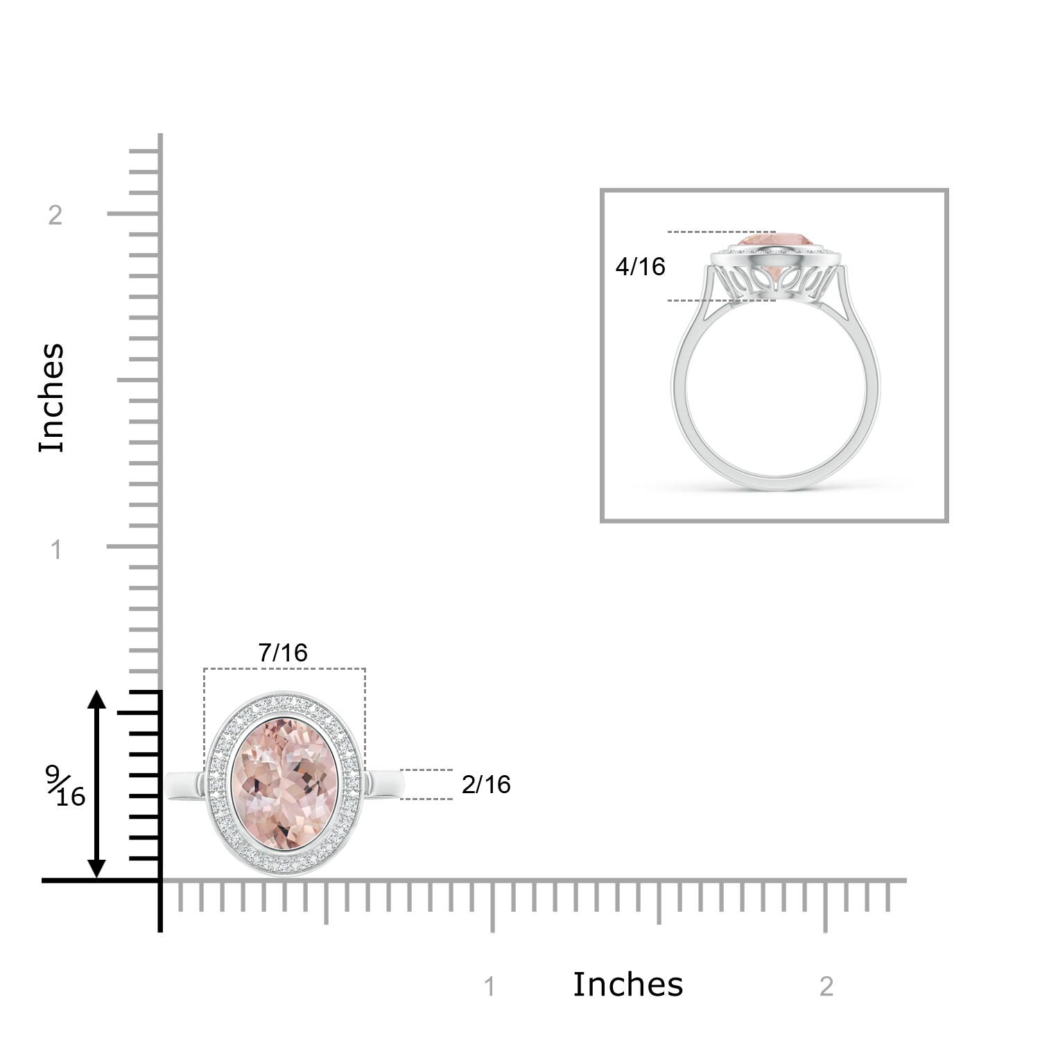 AA - Morganite / 1.75 CT / 14 KT White Gold