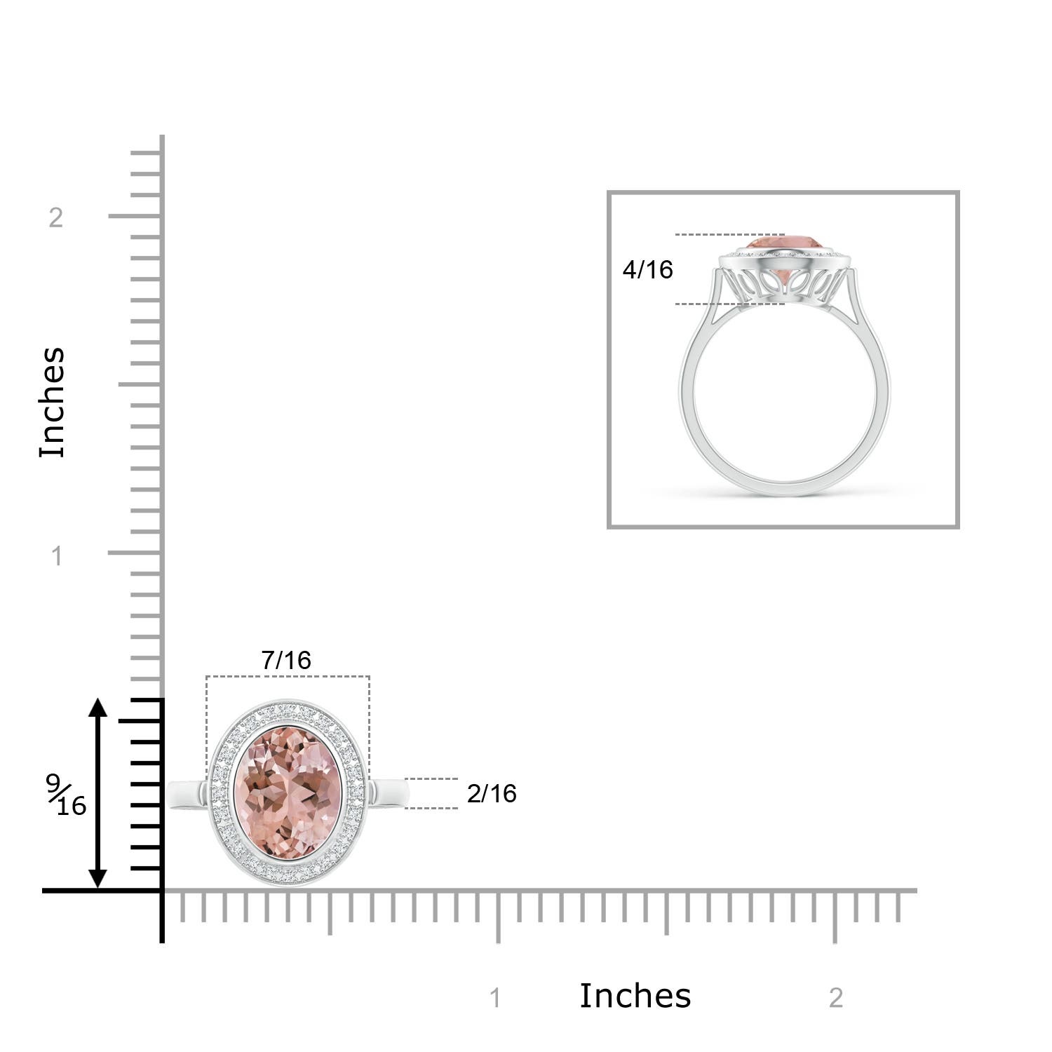 AAAA - Morganite / 1.75 CT / 14 KT White Gold