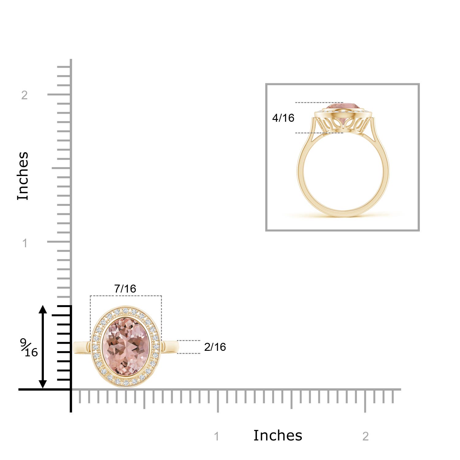 AAAA - Morganite / 1.75 CT / 14 KT Yellow Gold