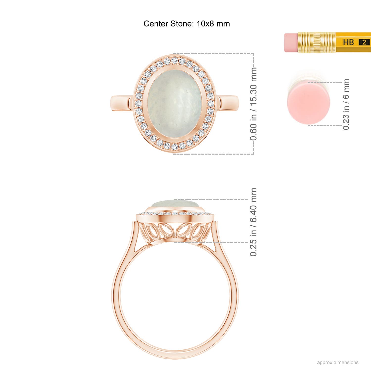 A - Moonstone / 2.66 CT / 14 KT Rose Gold