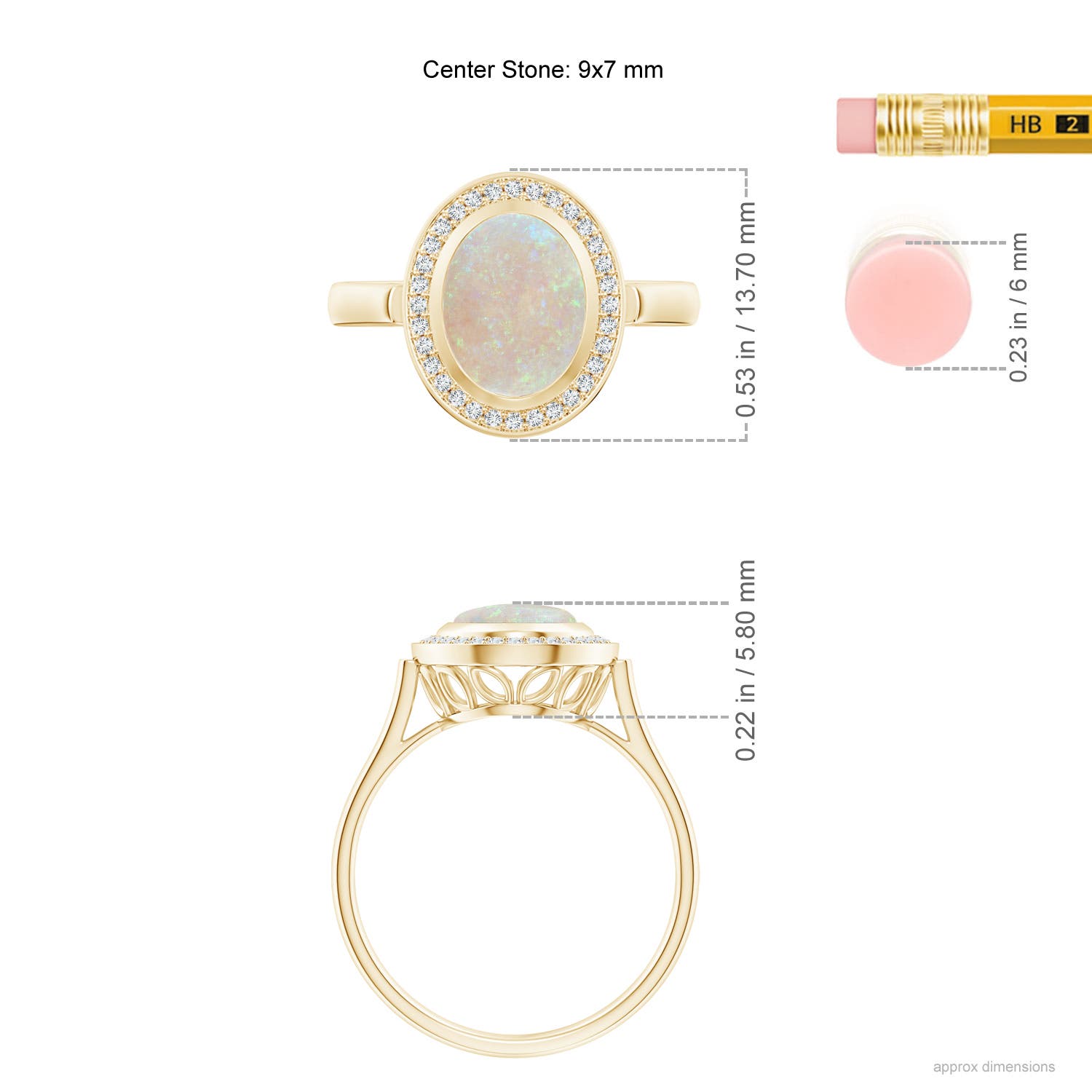 AA - Opal / 1.2 CT / 14 KT Yellow Gold