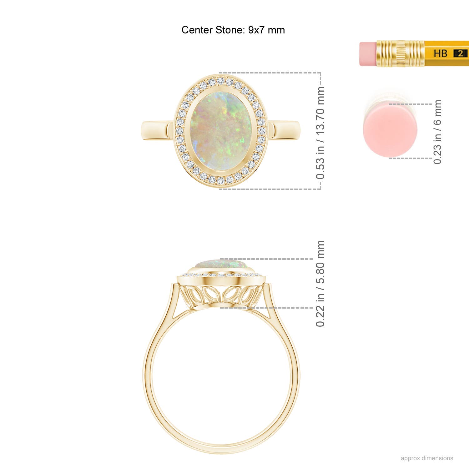 AAA - Opal / 1.2 CT / 14 KT Yellow Gold