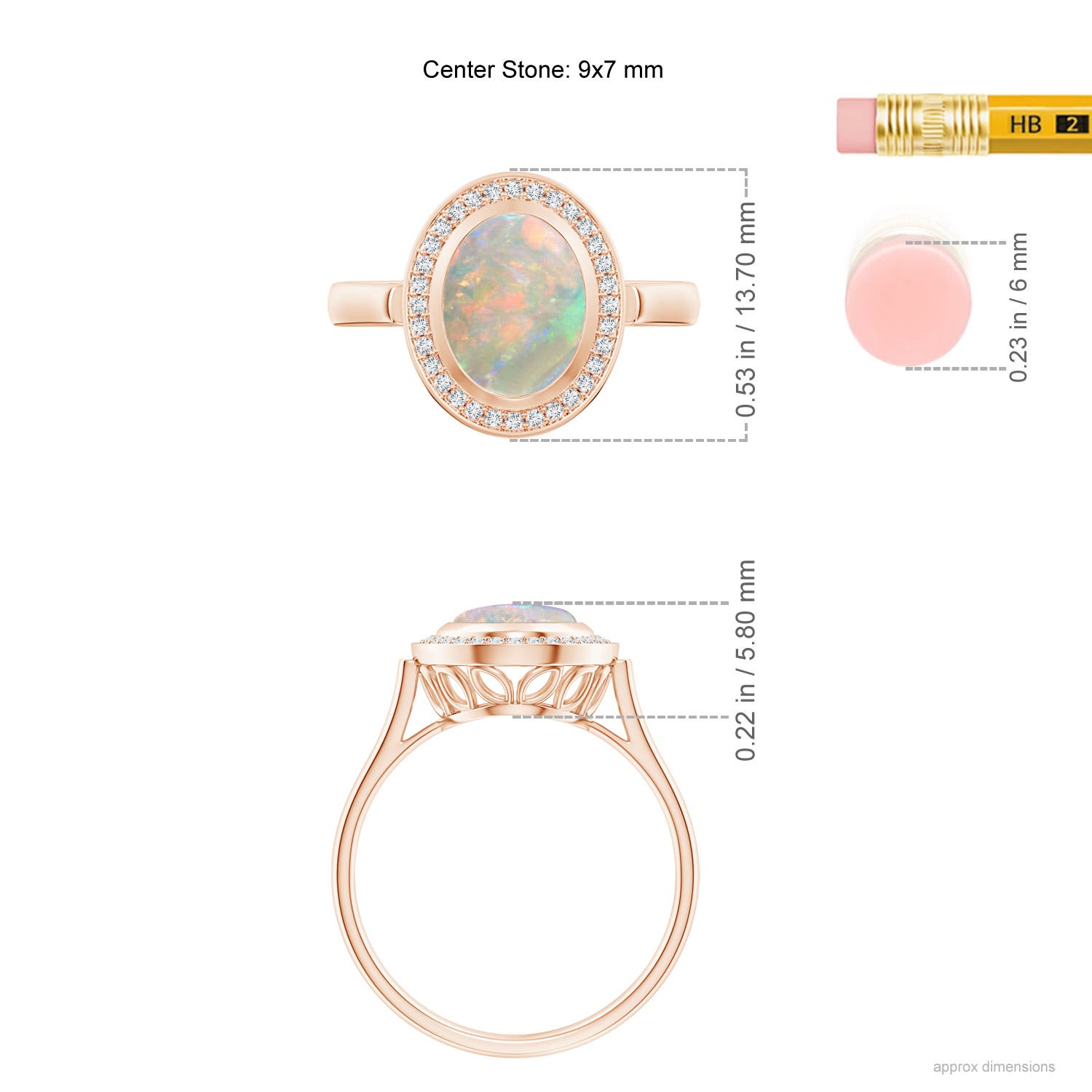 AAAA - Opal / 1.2 CT / 14 KT Rose Gold