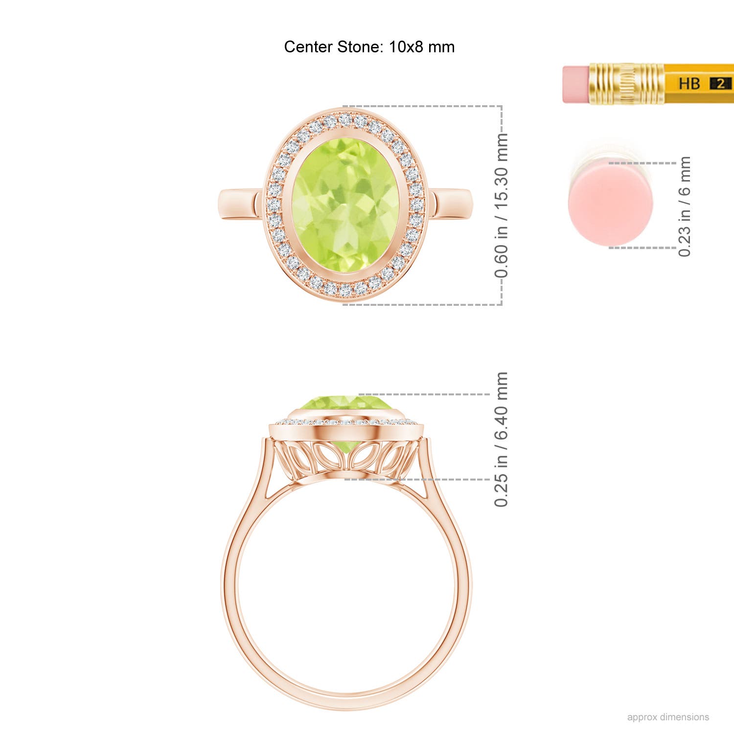 A - Peridot / 2.76 CT / 14 KT Rose Gold