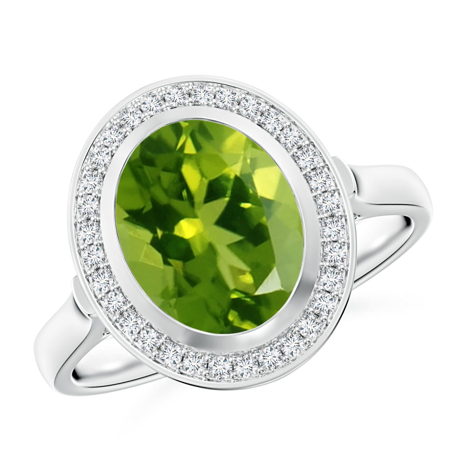 AAAA - Peridot / 2.76 CT / 14 KT White Gold