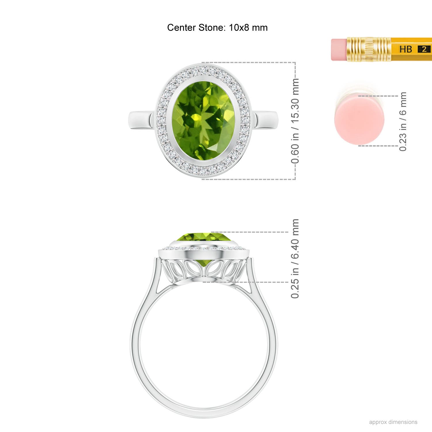 AAAA - Peridot / 2.76 CT / 14 KT White Gold