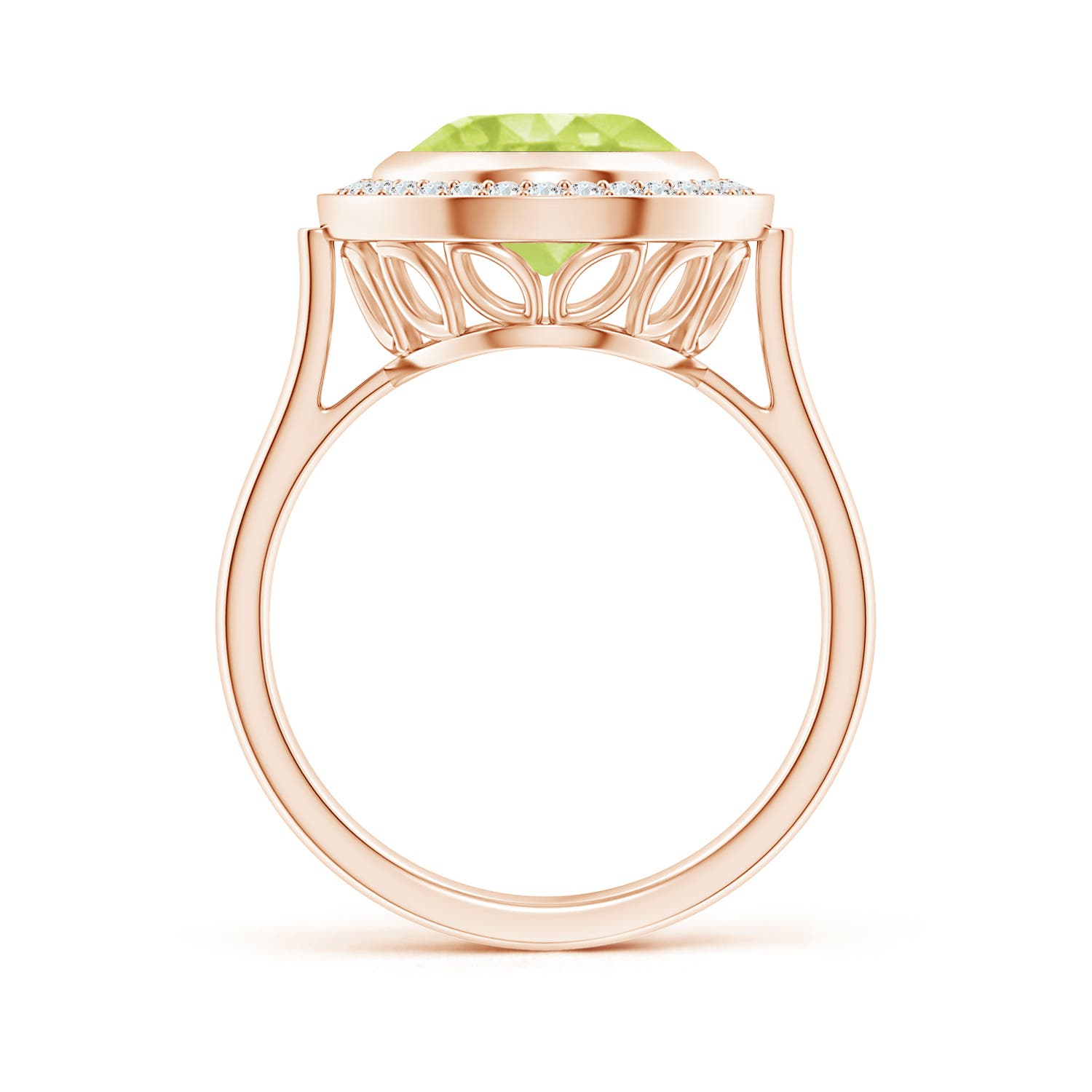 A - Peridot / 4.09 CT / 14 KT Rose Gold