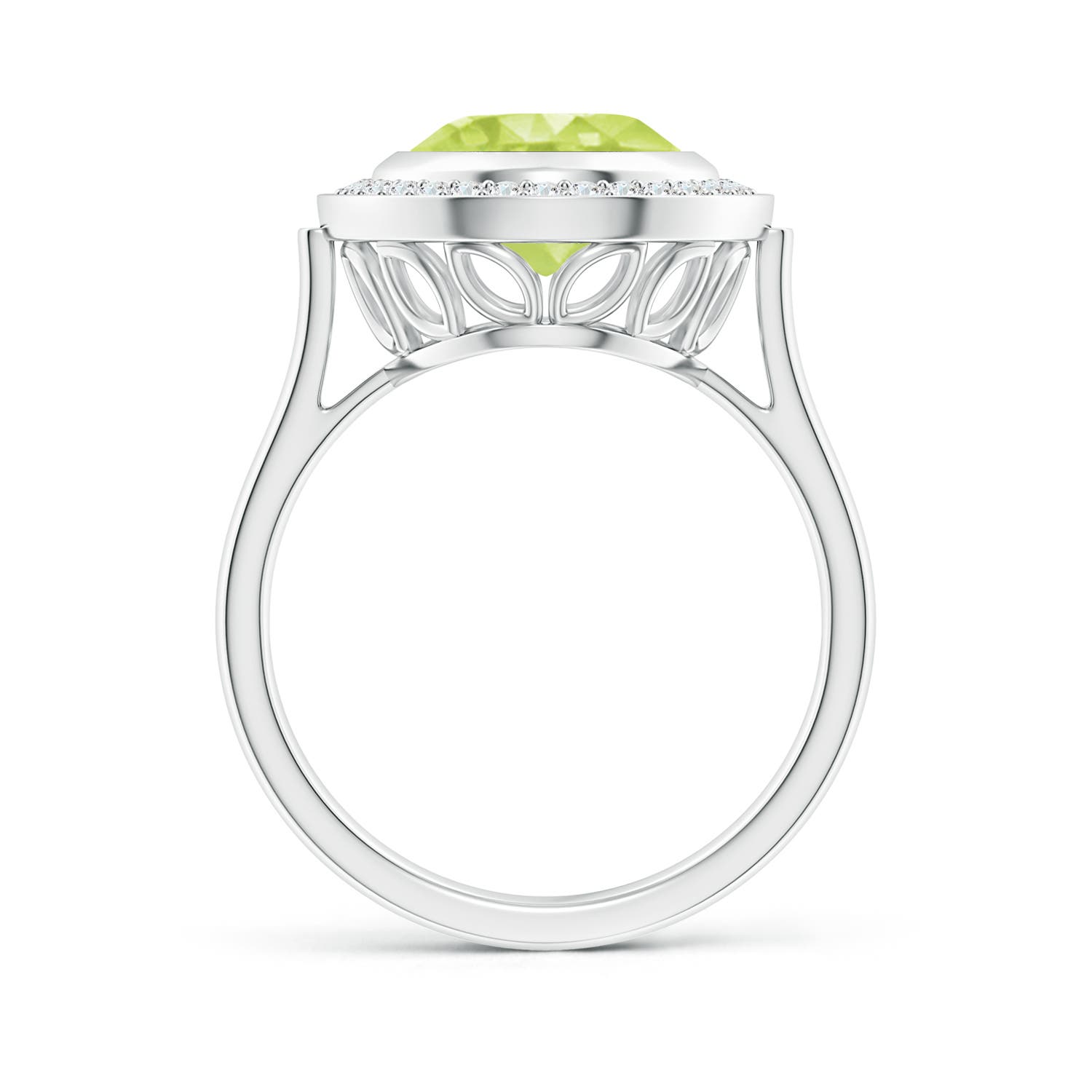 A - Peridot / 4.09 CT / 14 KT White Gold