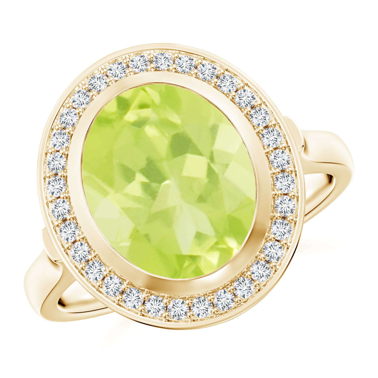 A - Peridot / 4.09 CT / 14 KT Yellow Gold