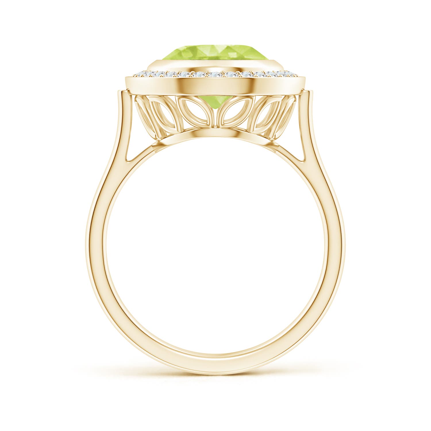 A - Peridot / 4.09 CT / 14 KT Yellow Gold