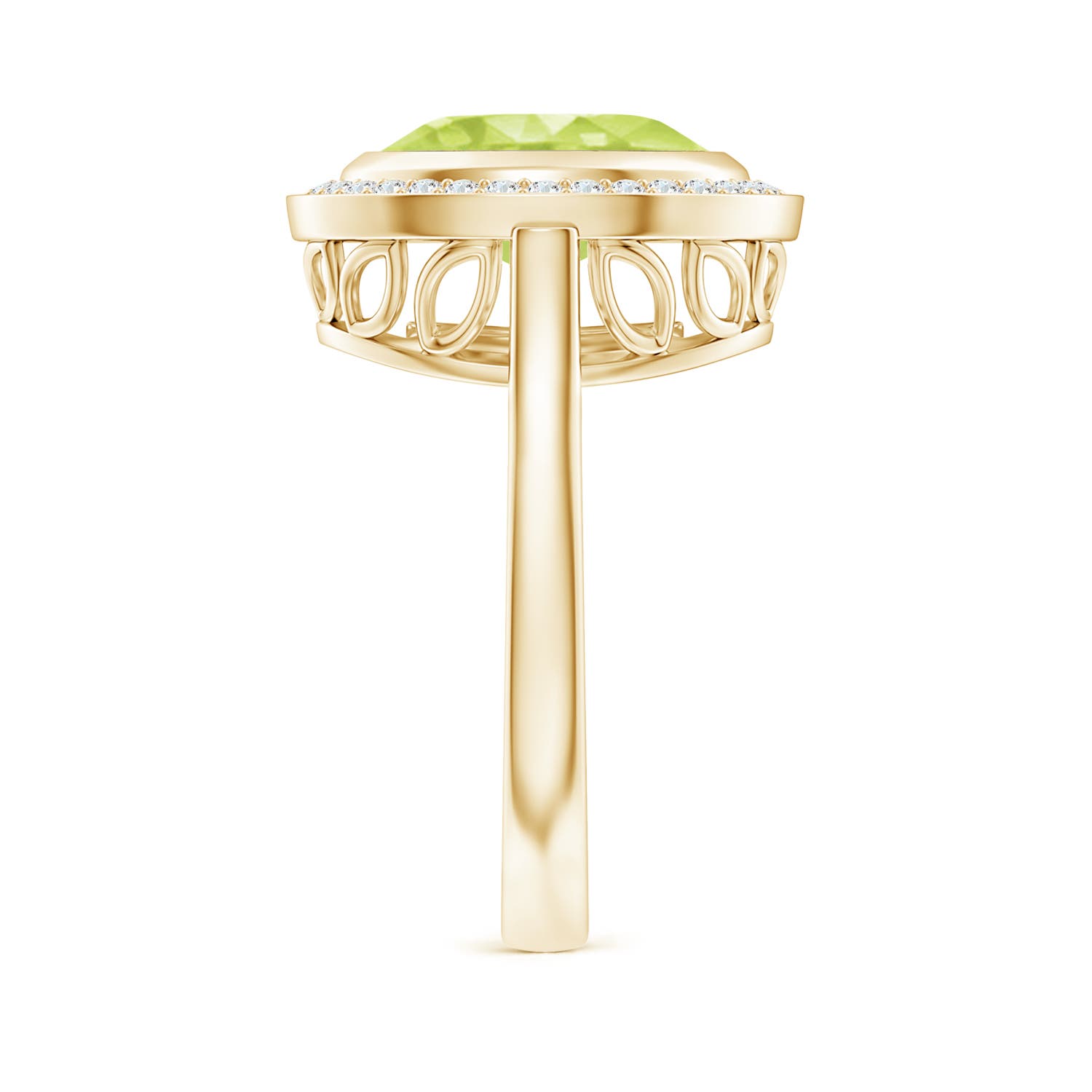 A - Peridot / 4.09 CT / 14 KT Yellow Gold