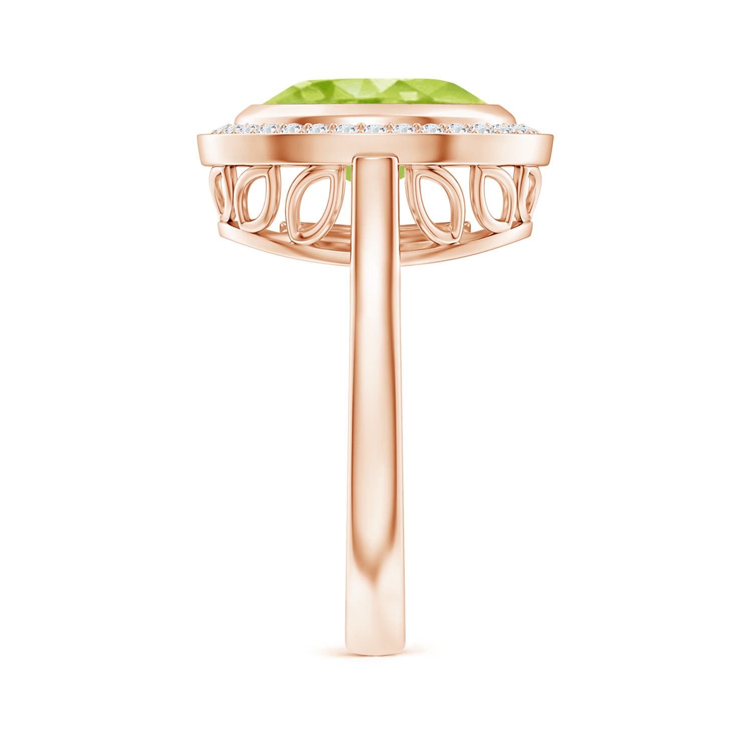 AA - Peridot / 4.09 CT / 14 KT Rose Gold