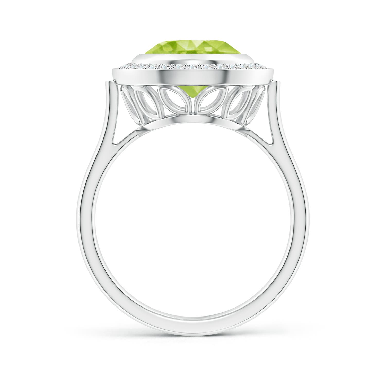 AA - Peridot / 4.09 CT / 14 KT White Gold