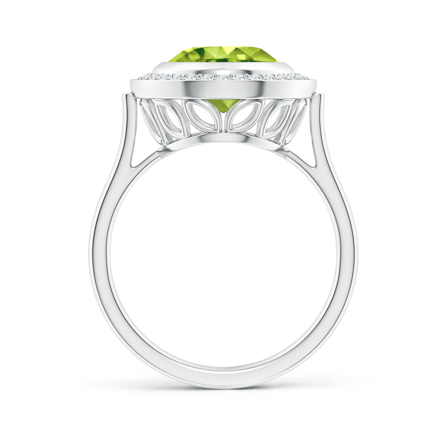 AAA - Peridot / 4.09 CT / 14 KT White Gold