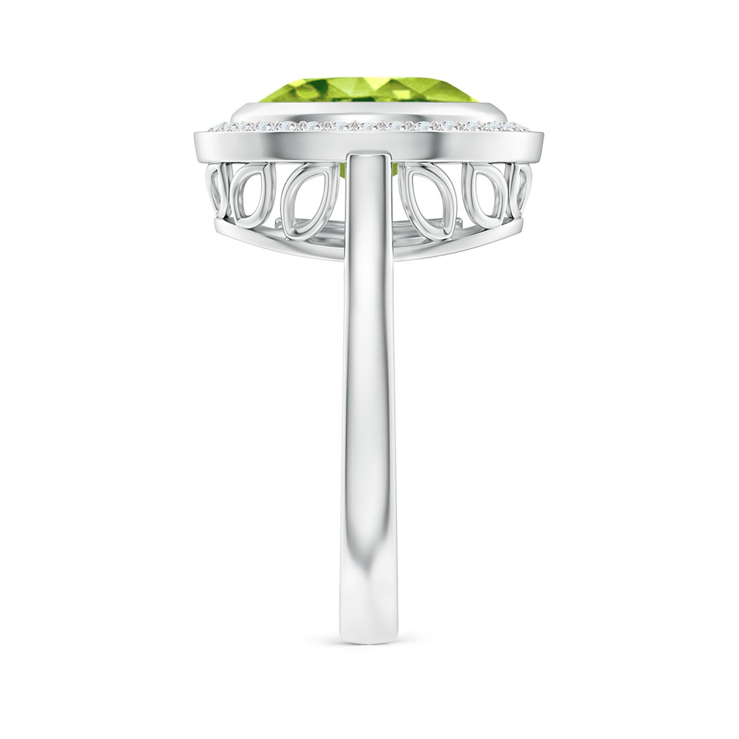 AAA - Peridot / 4.09 CT / 14 KT White Gold